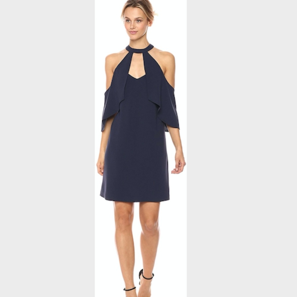BCBG Duran Woven Cold Shoulder Dress